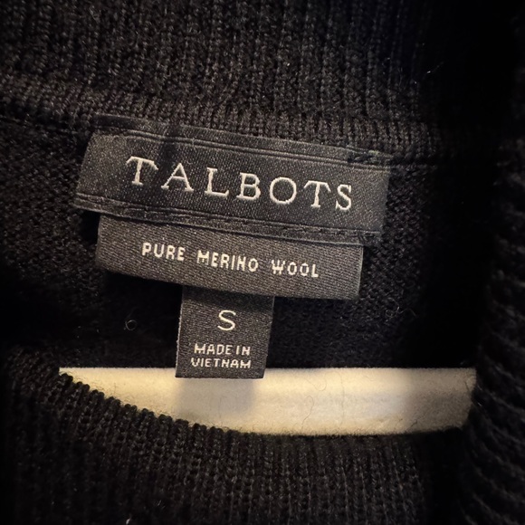 Talbots Black Merino Wool Sweater - Picture 2 of 3